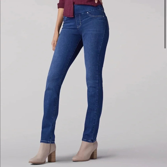 Lee Slim Fit Sculpting Jeans Slim Leg Mid Rise Pull On - Picture 8 of 9